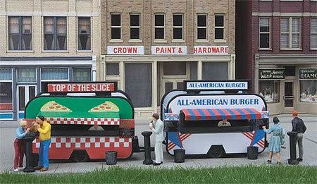Walthers Scenemaster 2903 HO Scale Pizza and Hamburger Food Trailers -- Kit