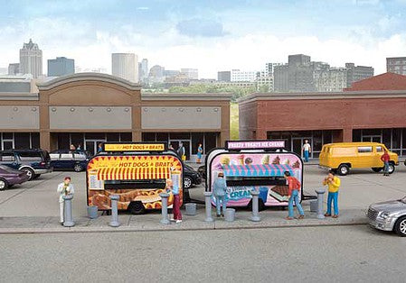 Walthers Scenemaster 2905 HO Scale Ice Cream and Hot Dog Food Trailers -- Kit