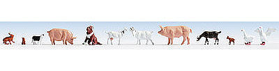 Walthers Scenemaster 6029 HO Scale Farmhouse Animals -- pkg(12)