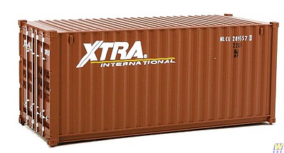 Walthers Scenemaster 949-8067 HO Scale 20' Corrugated Container - Assembled -- Xtra Leasing (brown, white)
