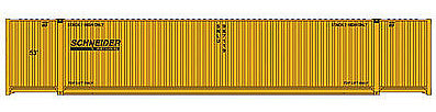 Walthers Scenemaster 949-8508 HO Scale 53' Singamas Corrugated Side Container - Ready to Run -- Schneider National (orange, black)