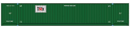 Walthers Scenemaster 8539 HO Scale 53' Singamas Corrugated-Side Container - Assembled -- TMX Intermodal (green, white, black, red)