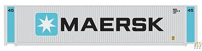 Walthers Scenemaster 949-8556 HO Scale 45' CIMC Container - Assembled -- Maersk (silver, blue, black)