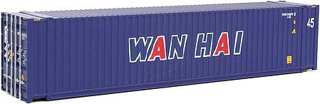 Walthers Scenemaster 949-8574 HO Scale 45' CIMC Container - Assembled -- Wan Hai (blue, white, red)