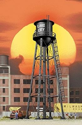 Walthers Cornerstone 2825 HO Scale City Water Tower - Built-ups -- Assembled - Black - 3-3/4 x 3-3/4 x 11" 9.3 x 9.3 x 27.5cm