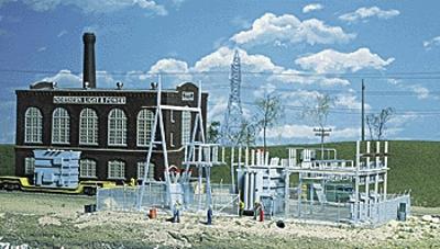 Walthers Cornerstone 3025 HO Scale Northern Light & Power Substation -- Kit - 8-1/2 x 12-1/2" 21.6 x 31.8cm