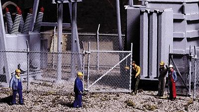 Walthers Cornerstone 3125 HO Scale Chain-Link Fence - Kit - Up to 2 Gates -- Scale Length: Approximately 80" 203cm