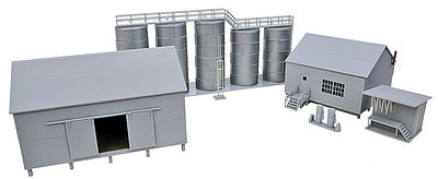 Walthers Cornerstone 4059 HO Scale Trackside Oil Dealer with Storage Tanks -- Kit