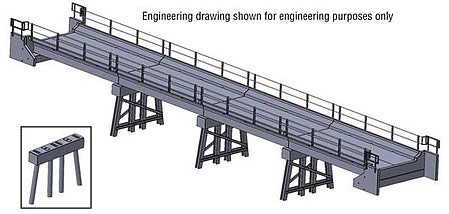 Walthers Cornerstone 4591 HO Scale Modern Short-Span Concrete Railroad Bridge -- Kit - 17-7/8 x 2-13/16 x 2-7/8" 45.4 x 7.1 x 7.3cm