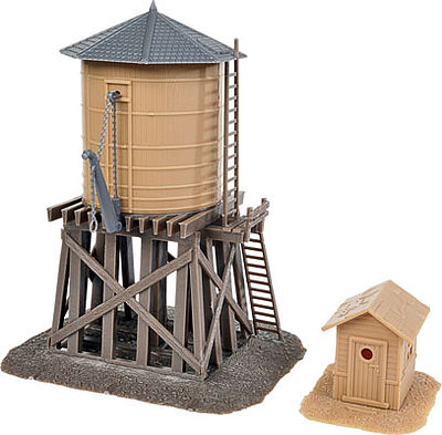 Walthers Trainline 906 HO Scale Water Tower and Shanty -- Kit - Tank: 3-1/2 x 4" 8.9 x 10.2cm; Shanty: 1-3/4 x 2" 4.5 x 5.1cm